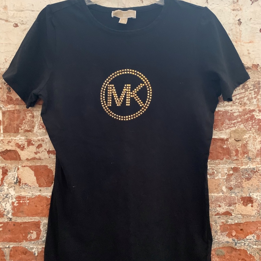 Michael Kors black gold logo t shirt